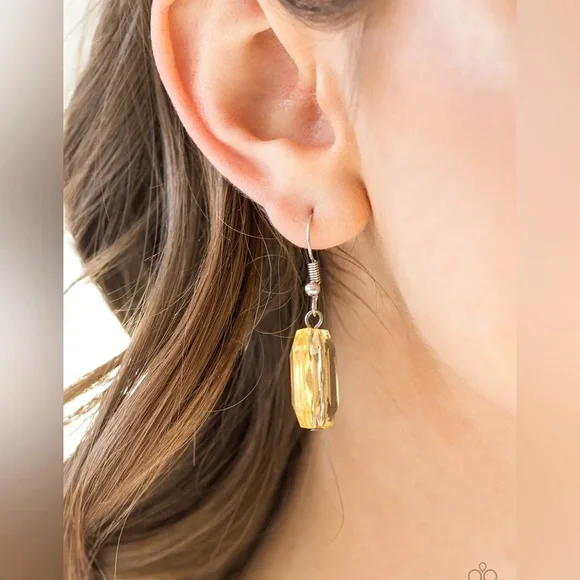 Yellow ICE necklace and earrings 107b - Picture 2 of 4